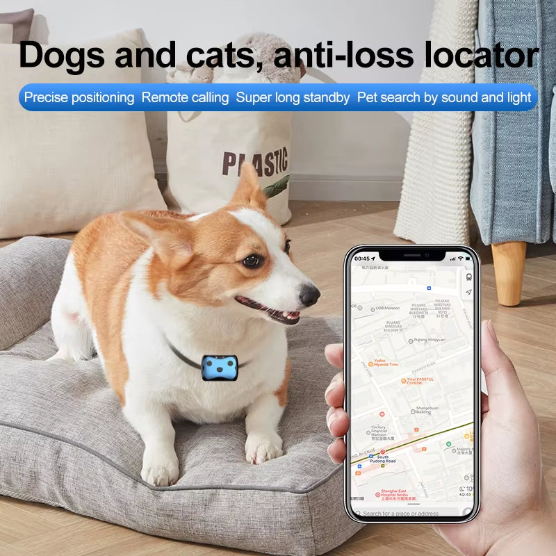 New 4G Mini Pet GPS Tracker Dog Cat GPS Collar Waterproof IP68 Sound Feeding Reminder Magnetic Fast Charger Free APP