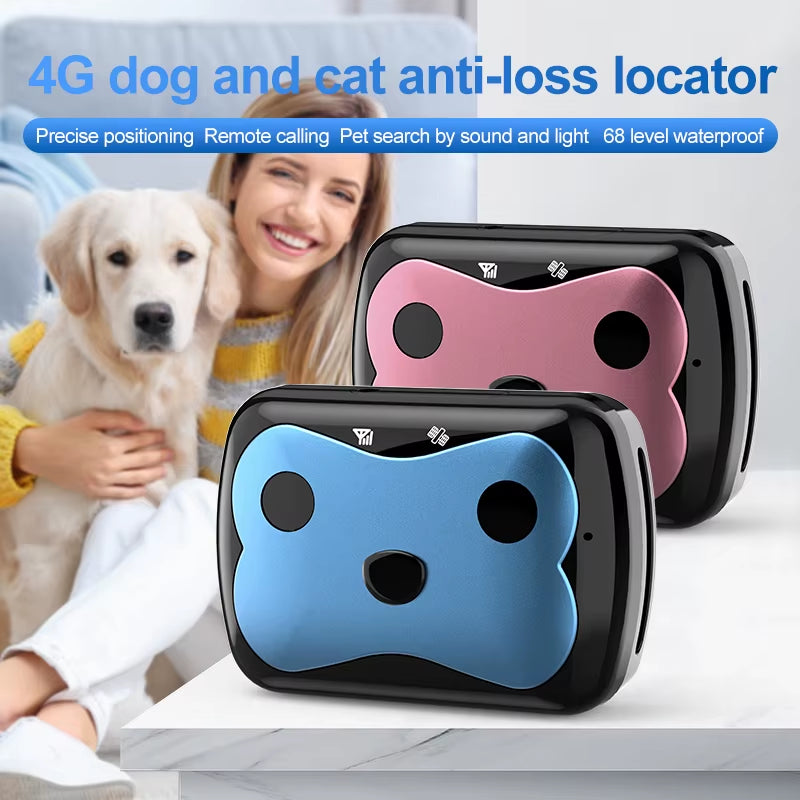 New 4G Mini Pet GPS Tracker Dog Cat GPS Collar Waterproof IP68 Sound Feeding Reminder Magnetic Fast Charger Free APP