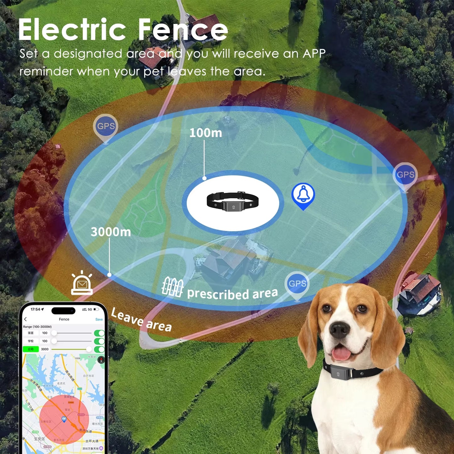 4G Pet GPS Tracker for Dog Cat, Fashion Neck Collar Smart Location, Real Time Long Standby Anti-Loss Tracker for Ios Android