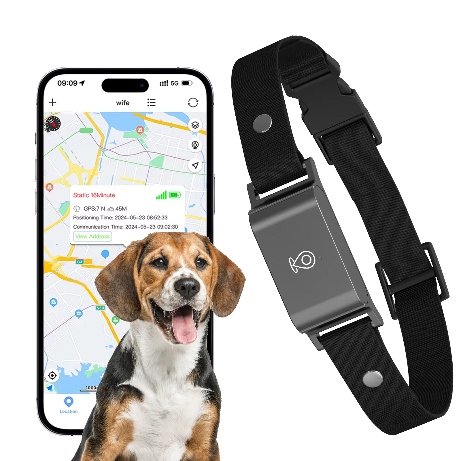 4G Pet GPS Tracker for Dog Cat, Fashion Neck Collar Smart Location, Real Time Long Standby Anti-Loss Tracker for Ios Android