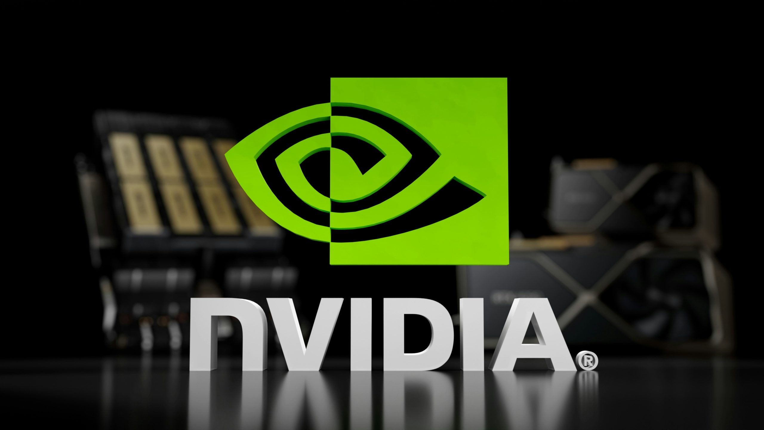 Nvidia logo and graphics cards