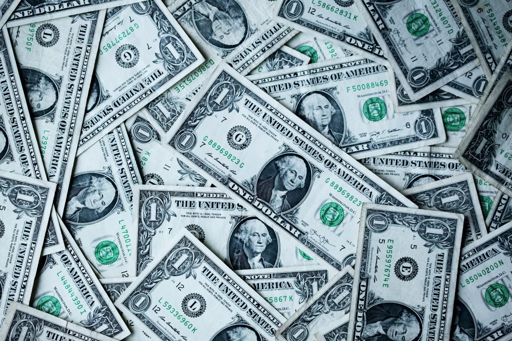 US dollar banknotes representing dollar-linked stablecoins