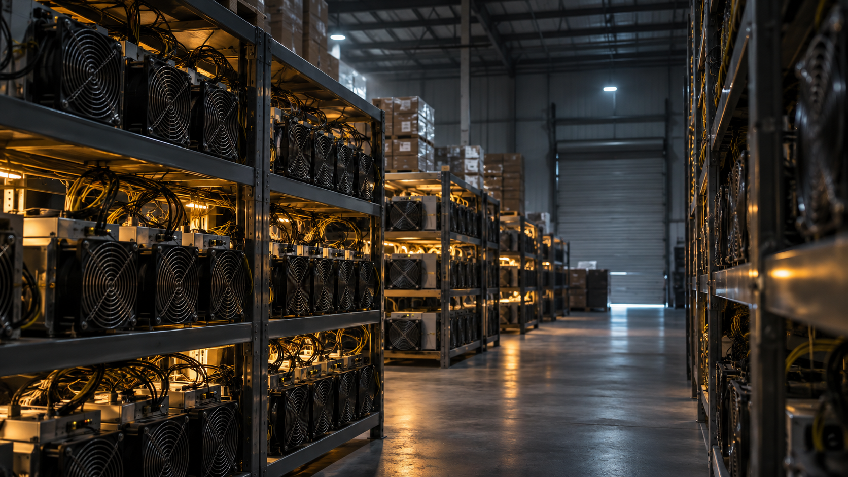 Industrial cryptocurrency mining operation