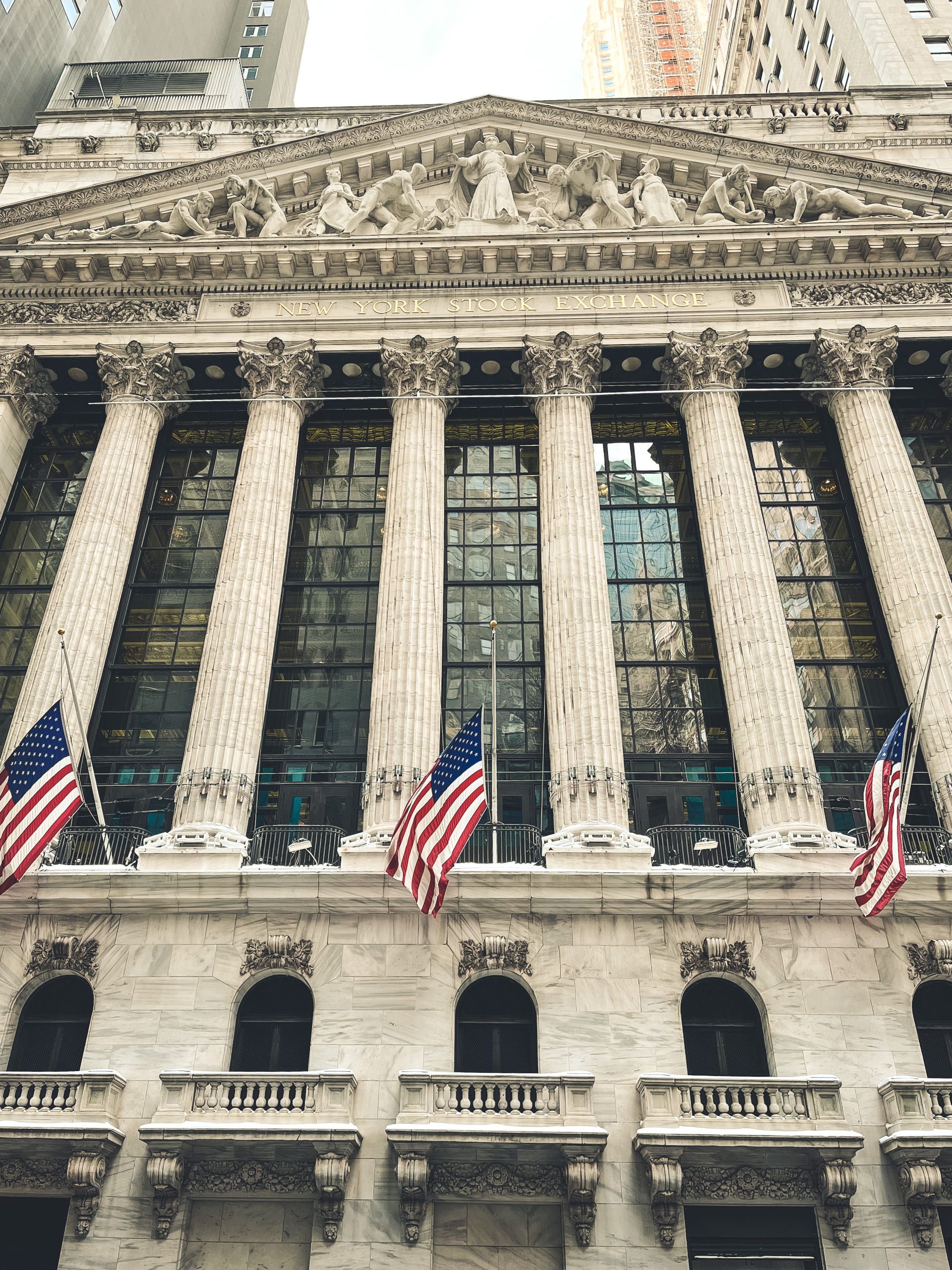 New York Stock Exchange building representing listed equity financing
