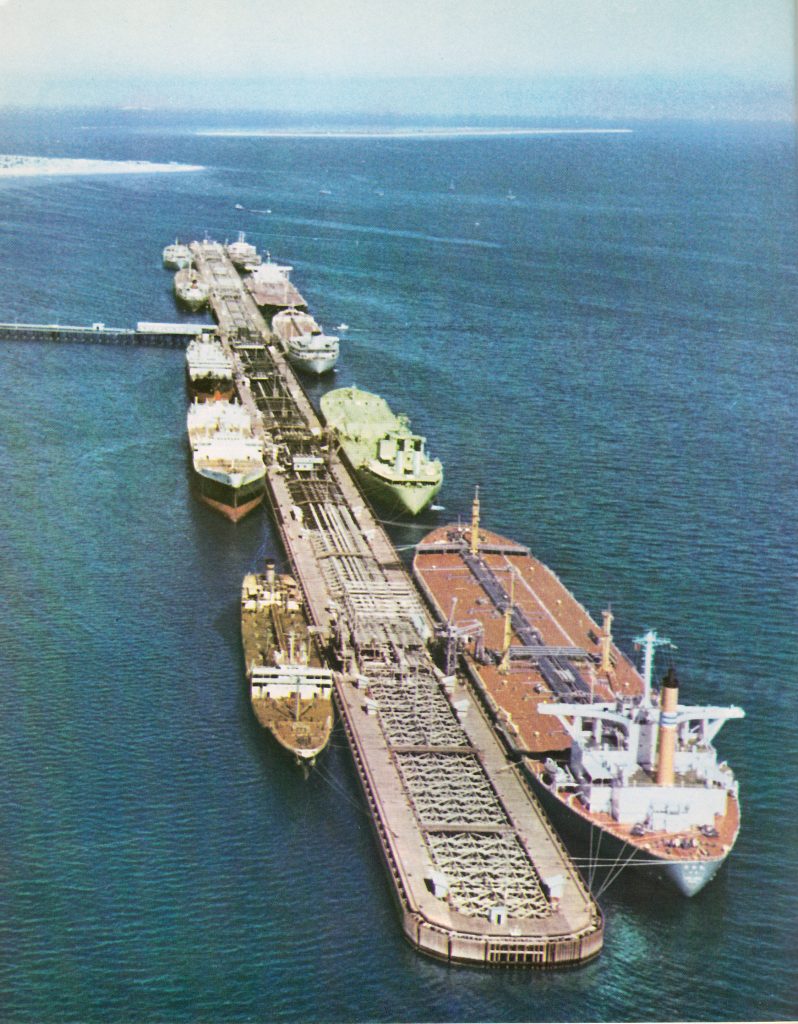 Oil tankers loading at Iran's Kharg Island oil terminal in the Persian Gulf