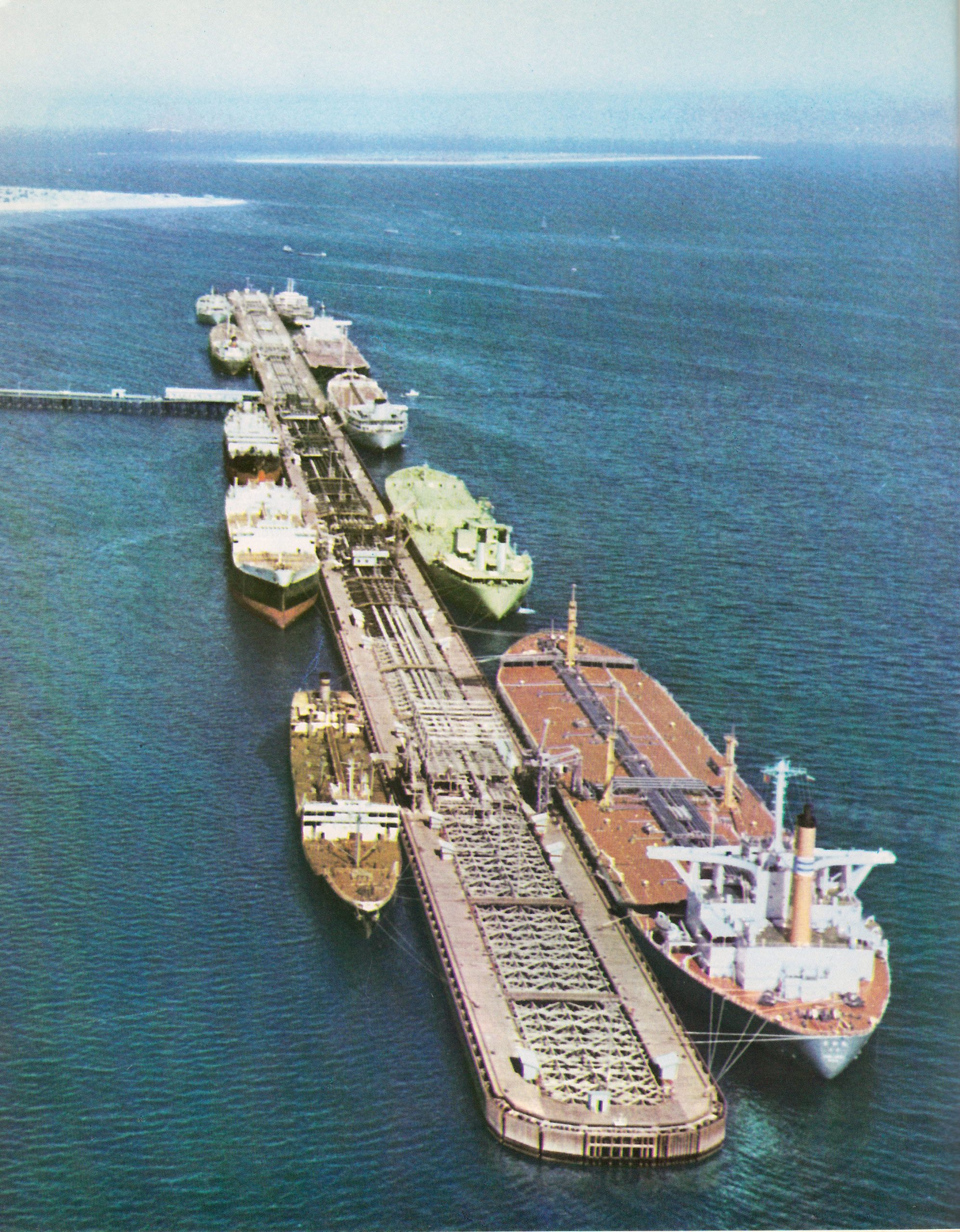 Kharg Island oil terminal and tankers