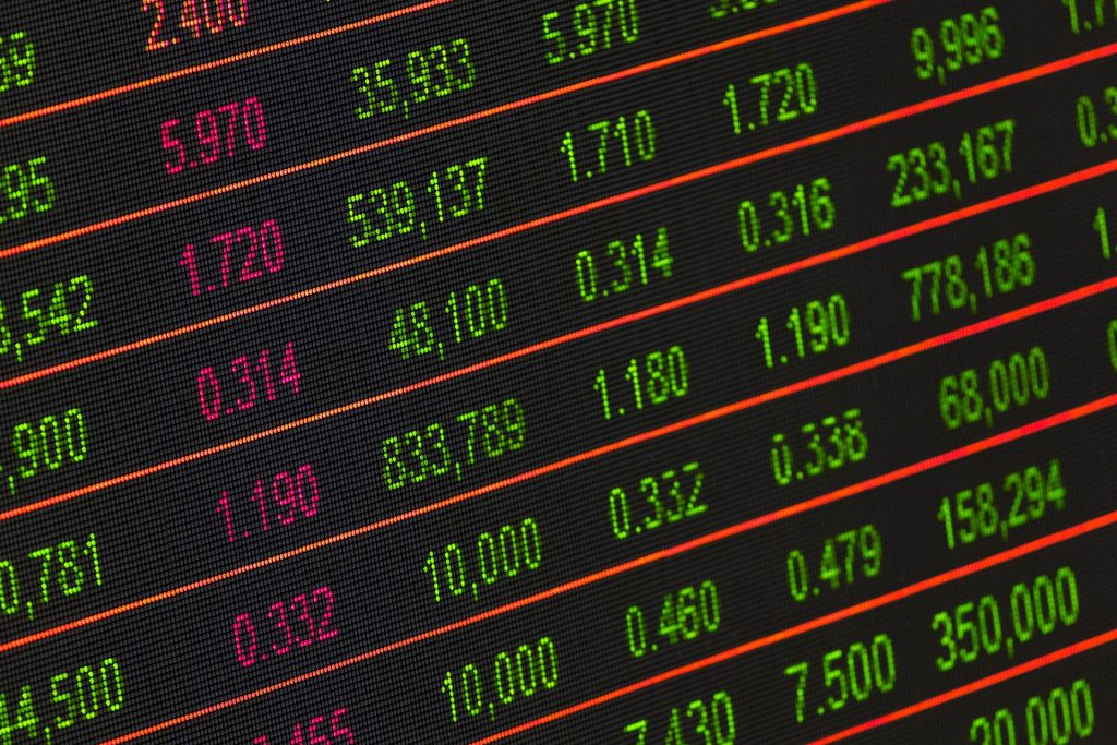 Illustrative stock market data display