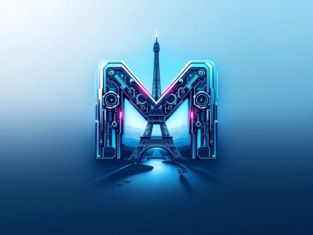 Generative Mistral AI artwork with Eiffel Tower representing Europe’s AI capital race
