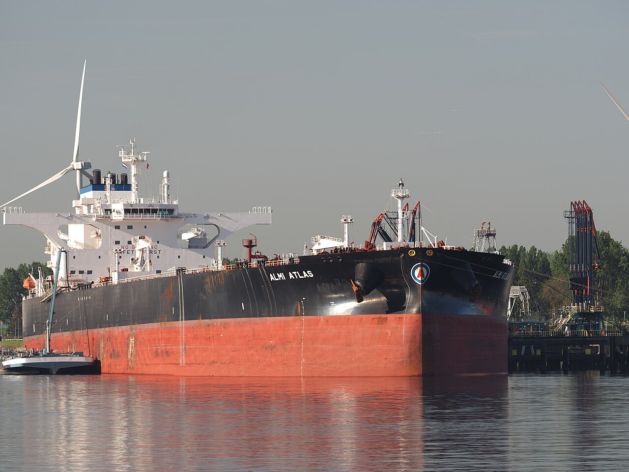 Crude oil tanker Almi Atlas at the Port of Rotterdam representing OPEC+ supply policy