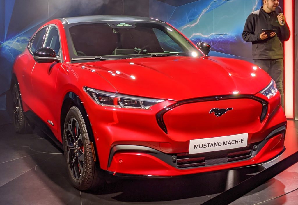 Ford Mustang Mach-E in London, representing the Uber and Wayve autonomous ride rollout