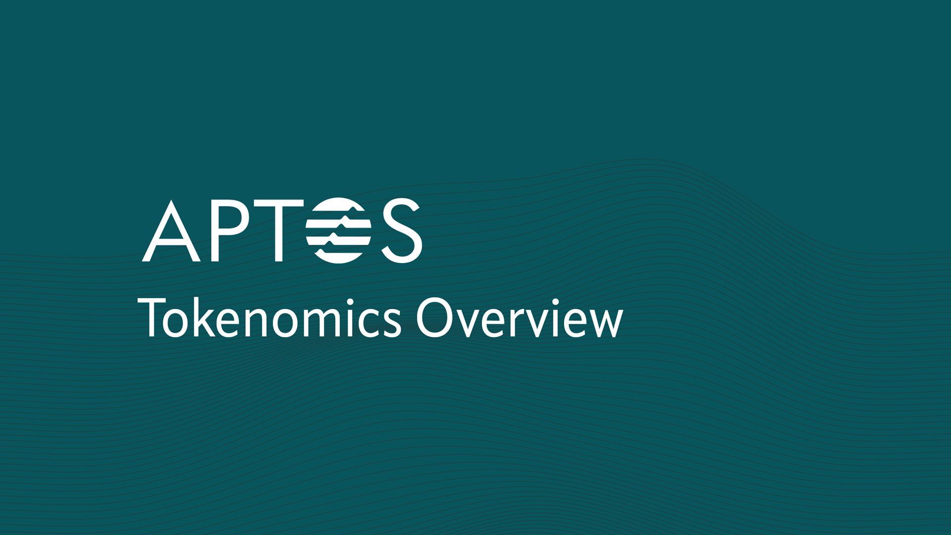 Aptos wordmark and Tokenomics Overview title on a teal background