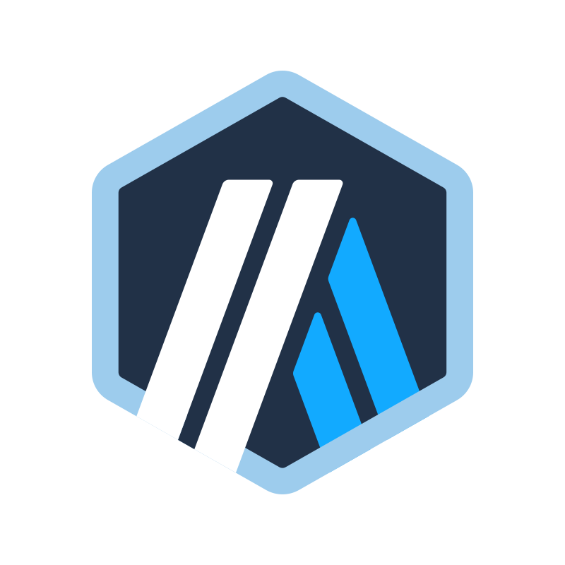 Blue and white Arbitrum One hexagon logo identifying the Nitro ecosystem