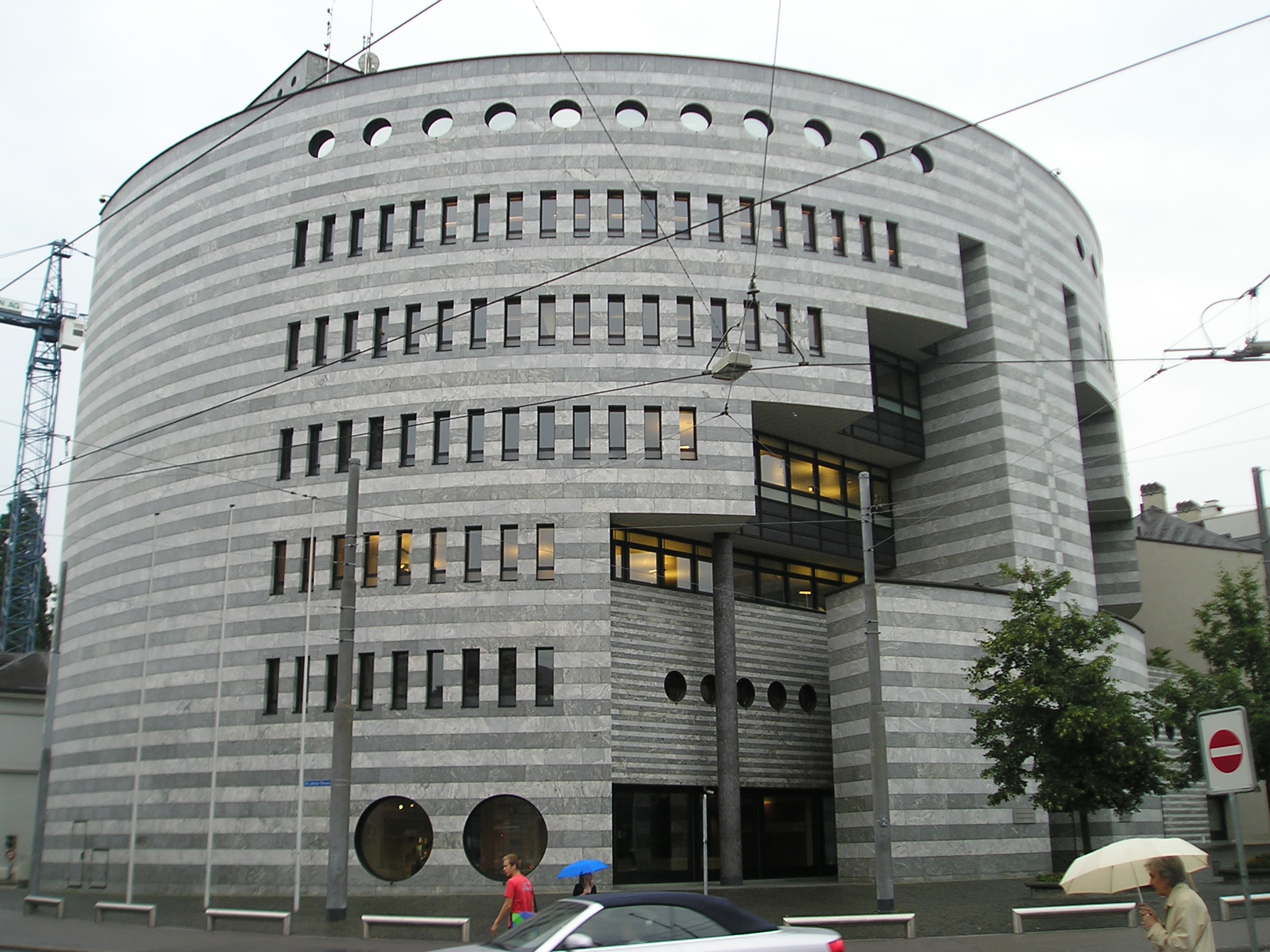Bank for International Settlements building in Basel, illustrating the FSB bank-resolution funding review