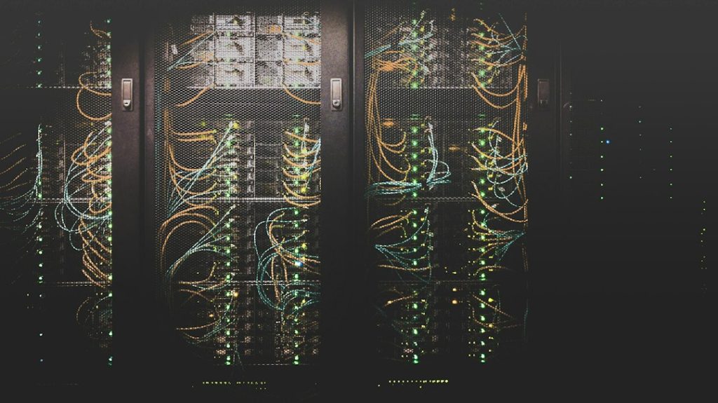 Network cabling and servers illustrating TON validator and collator infrastructure