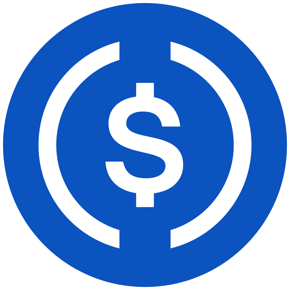 USDC logo in dark blue on transparent background