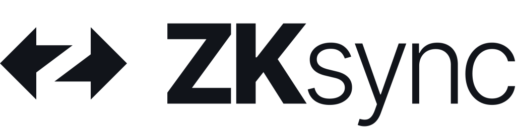 ZKsync official dark wordmark on a light background